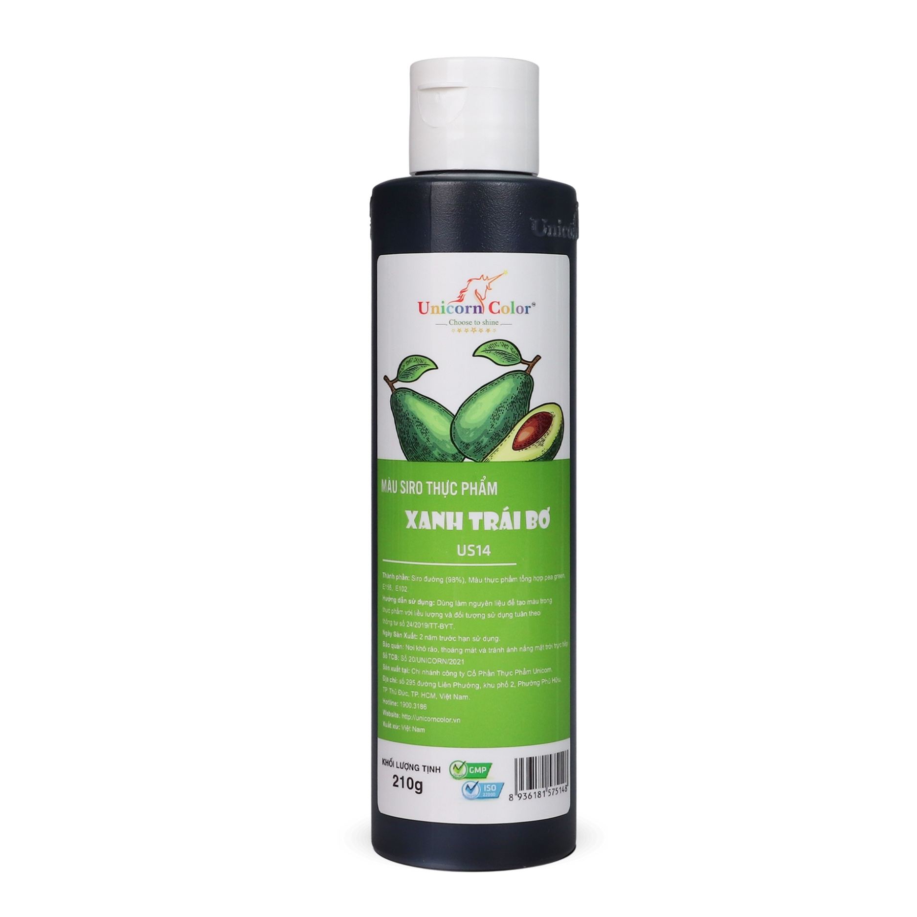 Màu Siro Unicorn Xanh Trái Bơ 210g