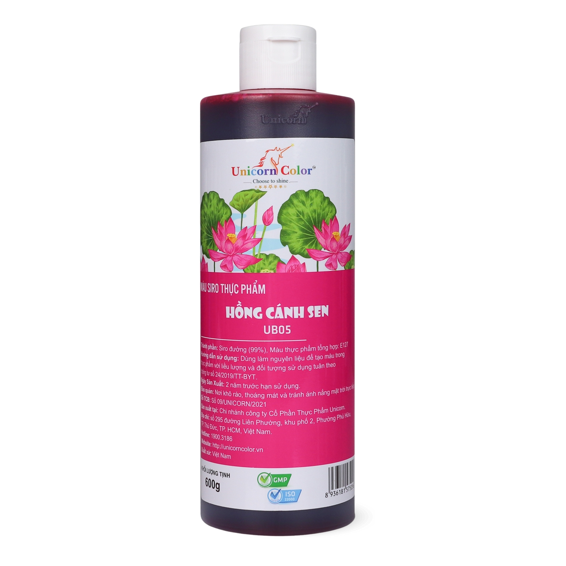 Màu Siro Unicorn Hồng Cánh Sen 600g